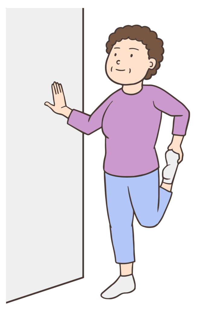 ふともも伸ばし